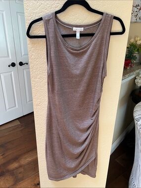 Leith Ruched Tank Dress — Taupe